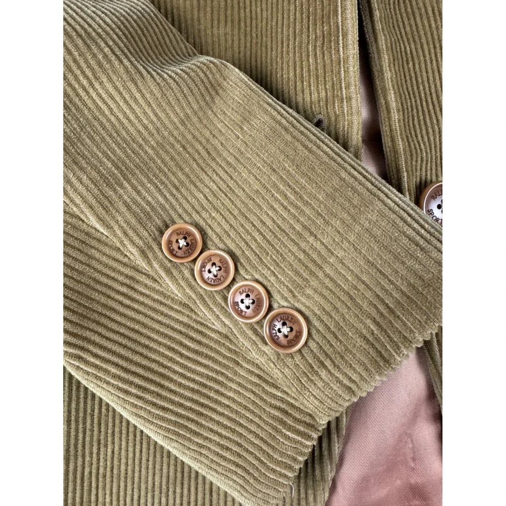 Ralph Lauren Sport Corduroy Blazer Jacket Tan‎ Brown Men Size 12